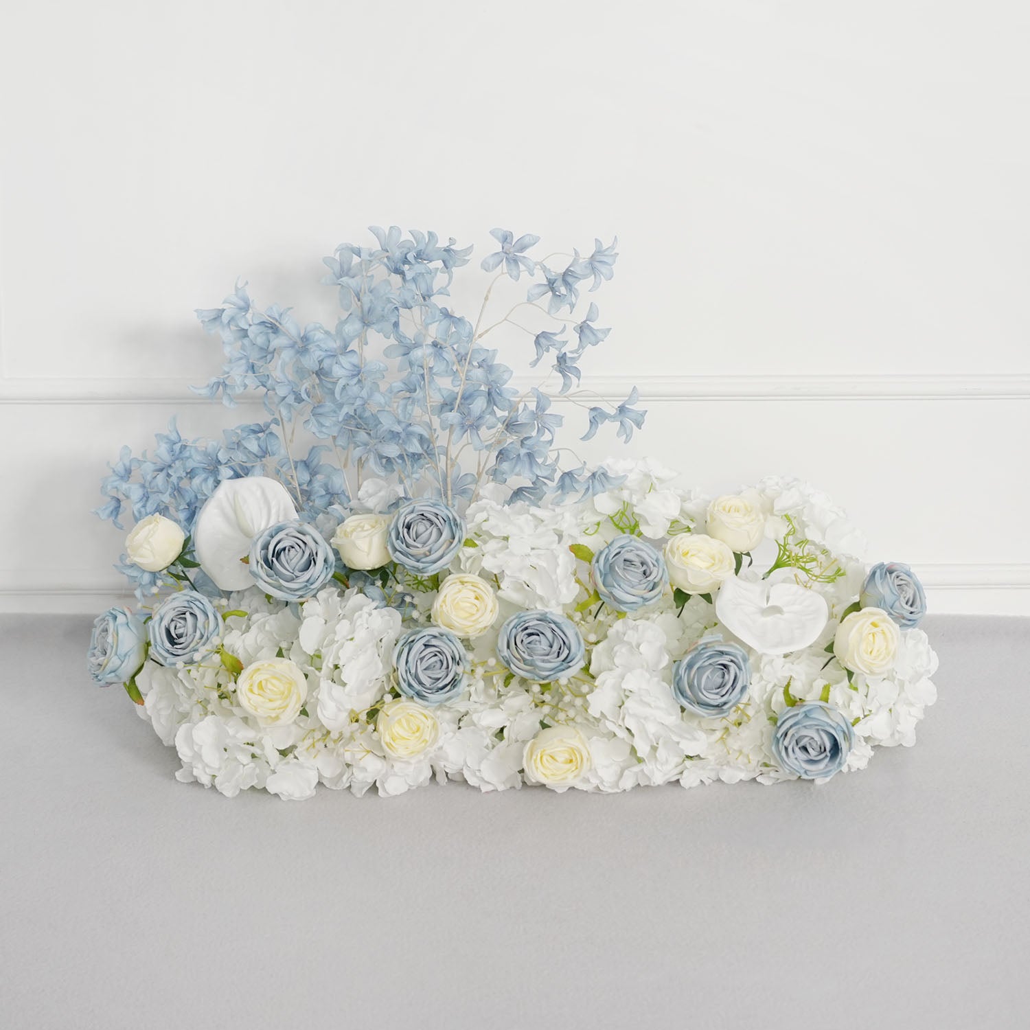 Uflower Blue White Flower Wedding Backdrop Arch Floral Arrangement